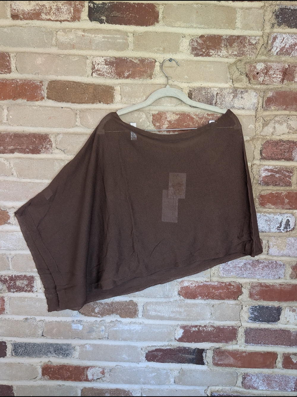 Cotton Candy Brown Knit Poncho